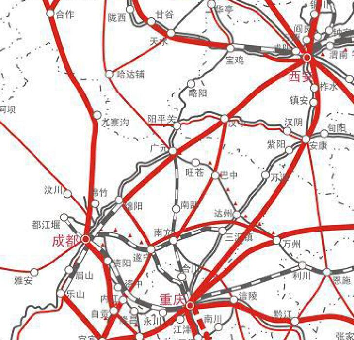 西安至重庆的规划高铁路走在了万州和达州中间,不疼不痒!
